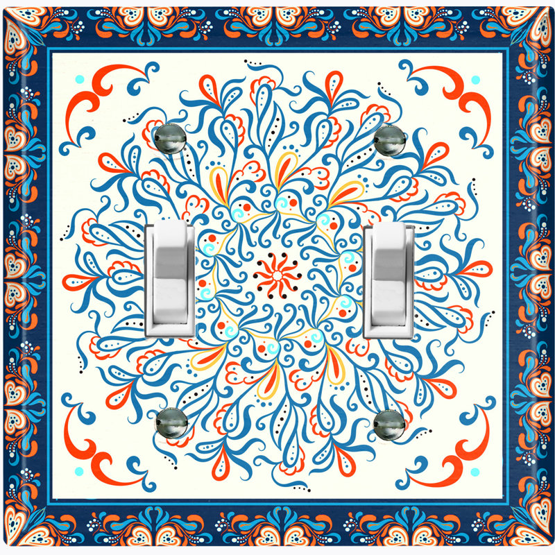 Patterned 2 - Gang Toggle Light Switch Standard Wall Plate