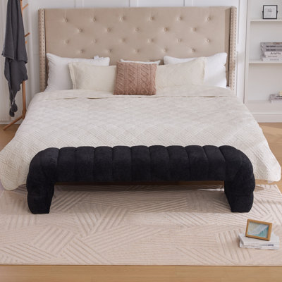 Banc de lit en chenille sans accoudoirs
