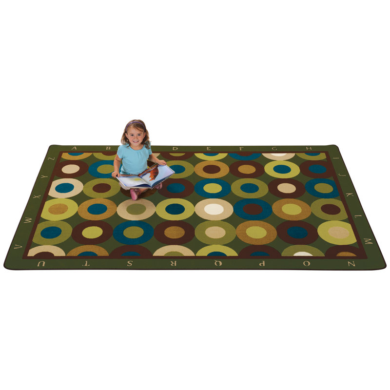 Tapis touffeté Calmat Circles Alphabet Premium Collection, Rectangle 8 pi x 12 pi