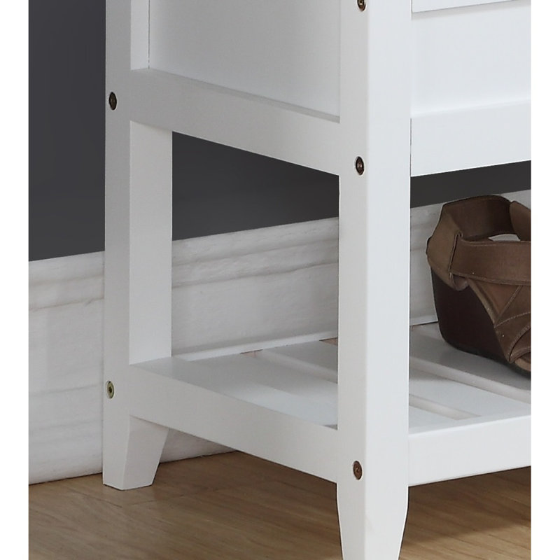 Banc avec rangement pour chaussures Rouen, blanc, Blanc