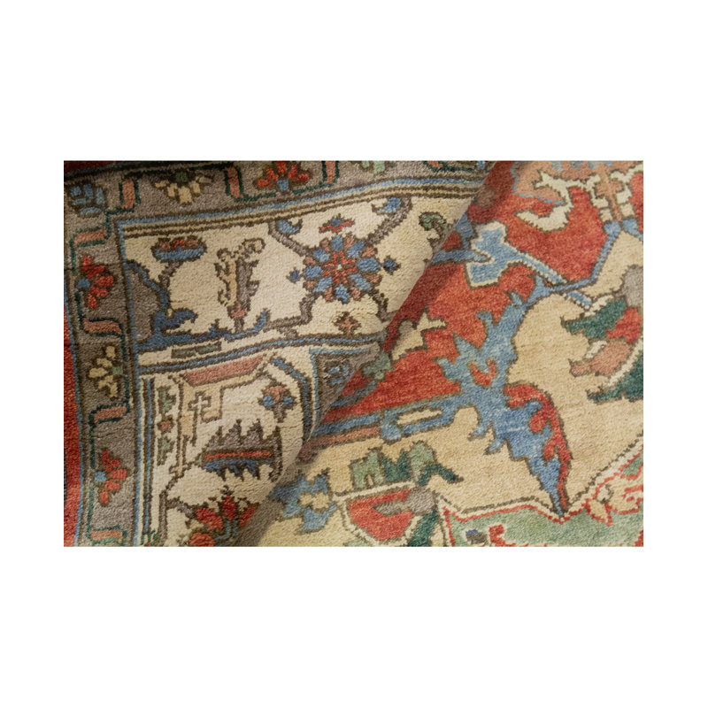Heriz Wool Oriental Area Rug