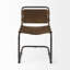 Chaise d'appoint à dossier ouvert en cuir brun et noir-1728422355