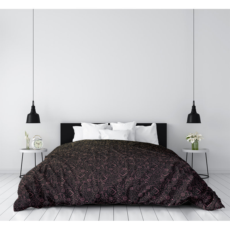 Housse de couette Katelyn Elizabeth Camouflage, Polyester brossé, Housse de couette pour lit simple, Jaune / rose
