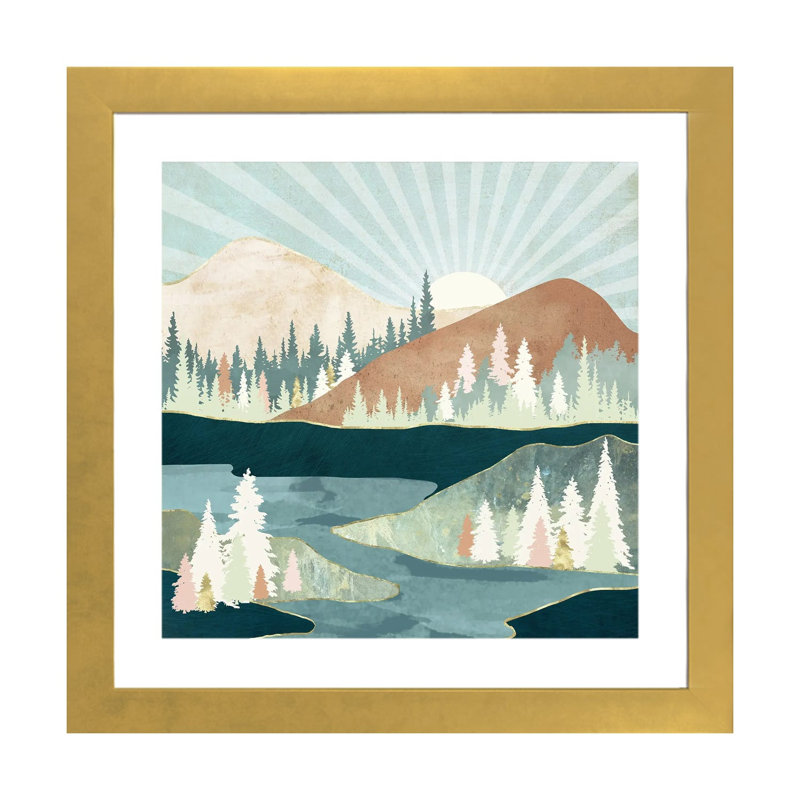 Soleil d'automne - impression, H 24 po x l 24 po x p 1 po, Blanc, Gold Paper