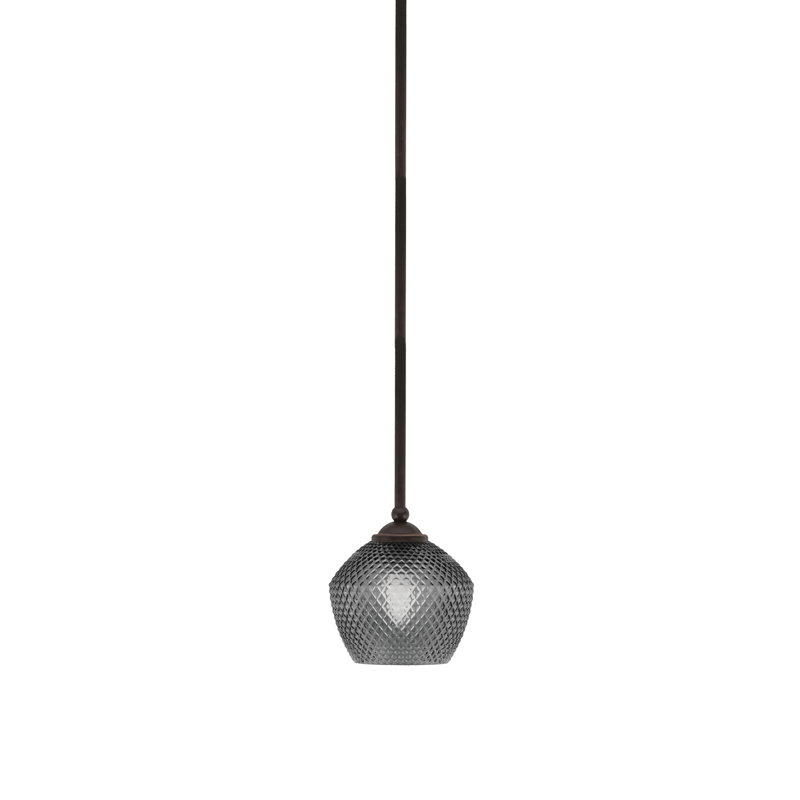 Mini-luminaire suspendu suspendu Zilo en verre turquoise 6 po Zilo, Bronze, Bleu