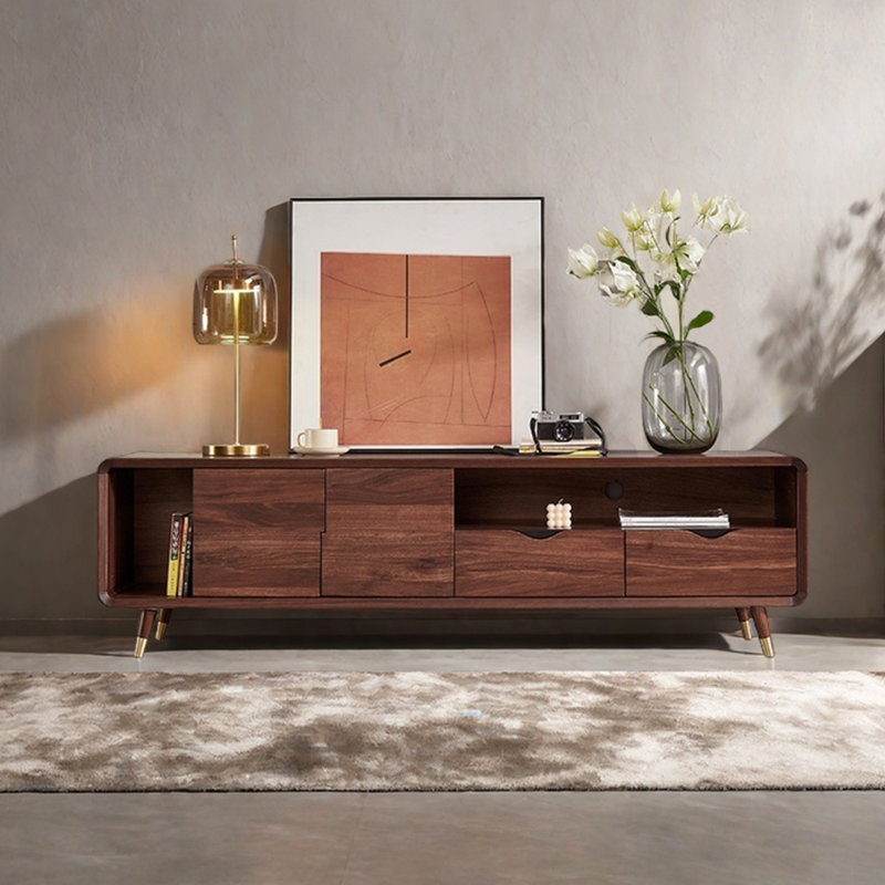 Meuble télé avec rangement classique de style italien, 70.87"