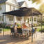 Pavillon de jardin à toit souple 10 'x 10' avec toit à 2 niveaux, bleu marine-124558314