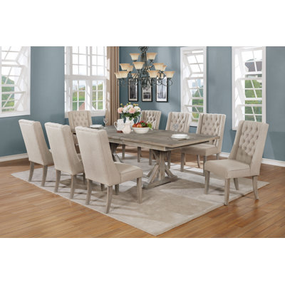 Dions 8 - Person Extendable Trestle Base Dining Set