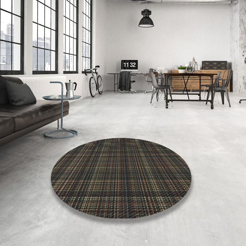 Tapis beige / olive Donquell, Rond 7 pi