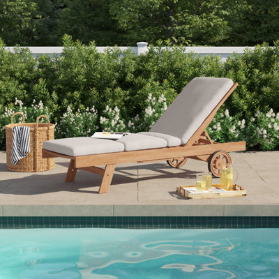 Summerton 28.5'' Outdoor Teak Chaise Lounge