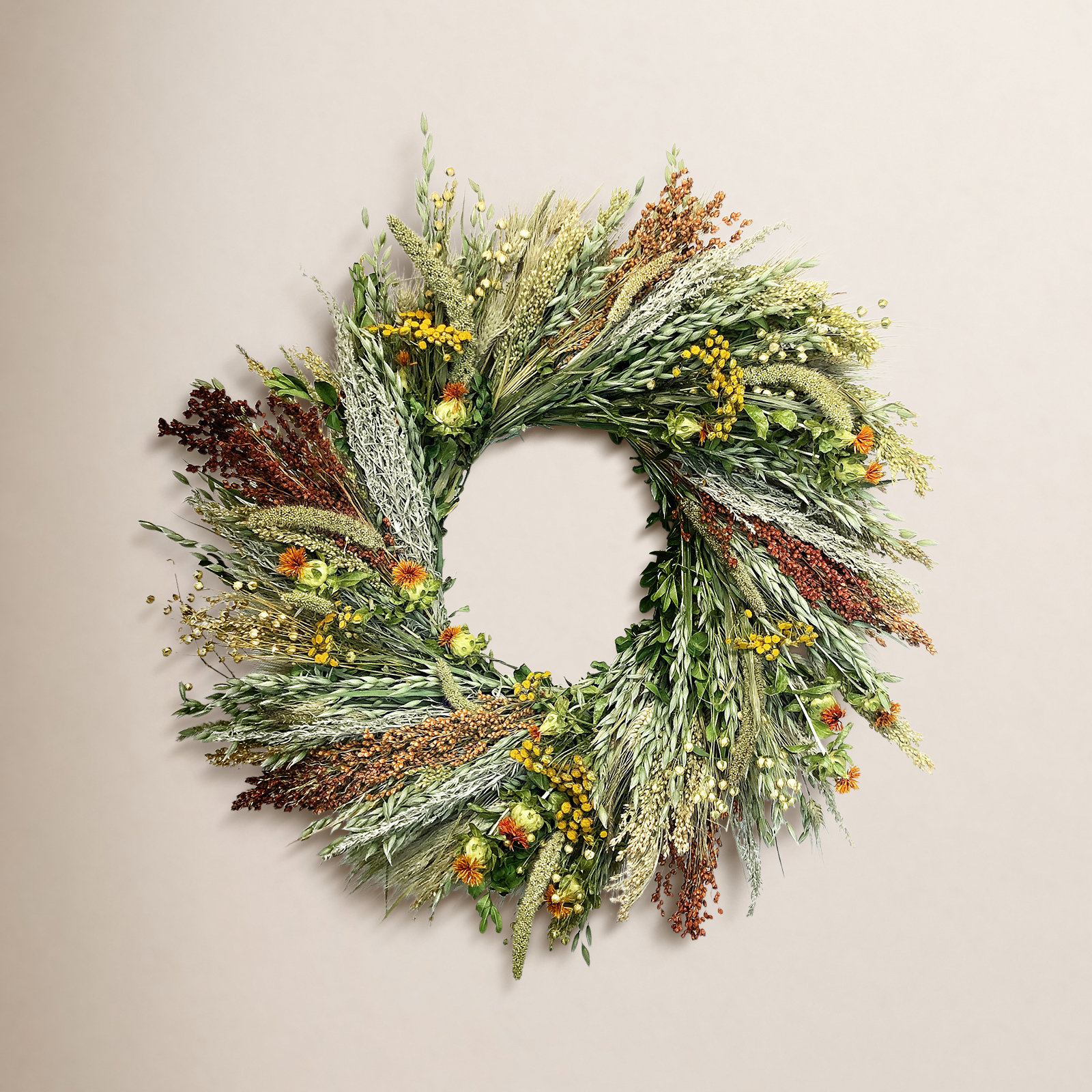 Handcrafted Floral Wreath, 22" H x 22" W x 5" D