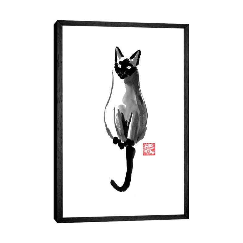 Siamese by Péchane - Print on Canvas, Black Framed, 152.5 cm H x 101.5 cm W