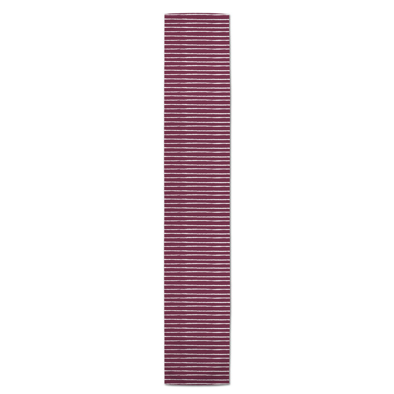 Vancouver Sketch Stripes Table Runner, 90" x 16", Burgundy