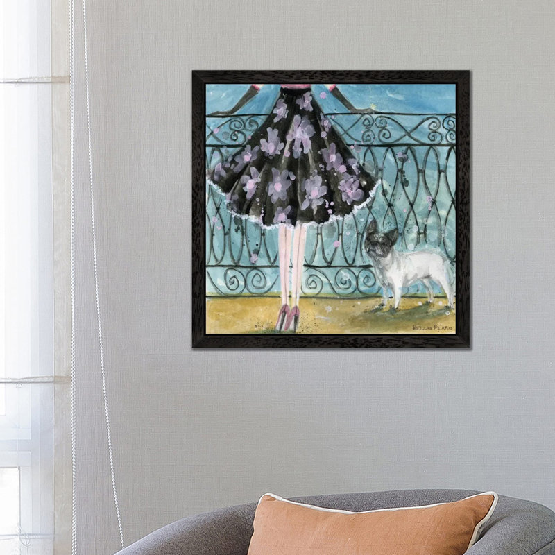French Bulldog by Bella Pilar - Floater Frame Painting on Canvas, 66.04 cm H x 66.04 cm W, Black