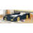Twin Size Race Car-Shaped Platform Bed With Wheels And Storage, Dark Blue+Yellow