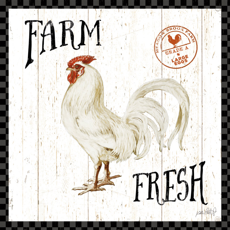 Free Range Fresh III Checker Border by Katie Pertiet - Wrapped Canvas Print, 76cm H x 76cm W