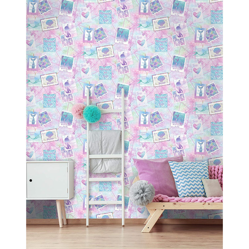 Mermaid 10m x 53cm Glitter Wallpaper Roll