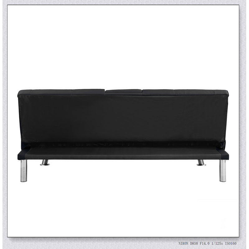 Canapé-lit avec accoudoirs deux supports, Marron foncé