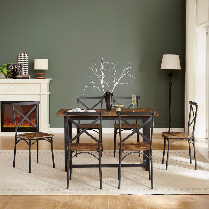 Ensemble de salle à manger de cuisine 7 pièces: table et 6 chaises, parfait pour le coin-repas