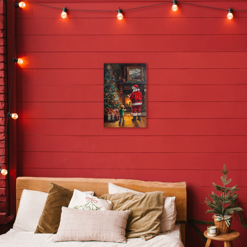 «Santa & Child» par Fireplace Canvas, conception par Sara Culpepper, H 24 po x l 16 po