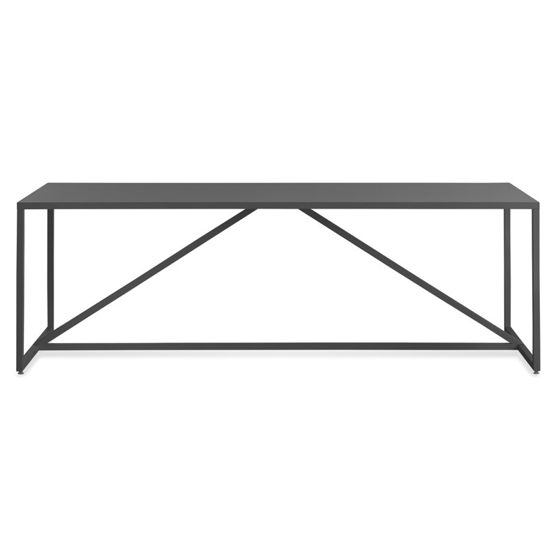 Strut Walnut Wood Dining Table, Slate, 35" W x 75" L, Bar (40" Height)