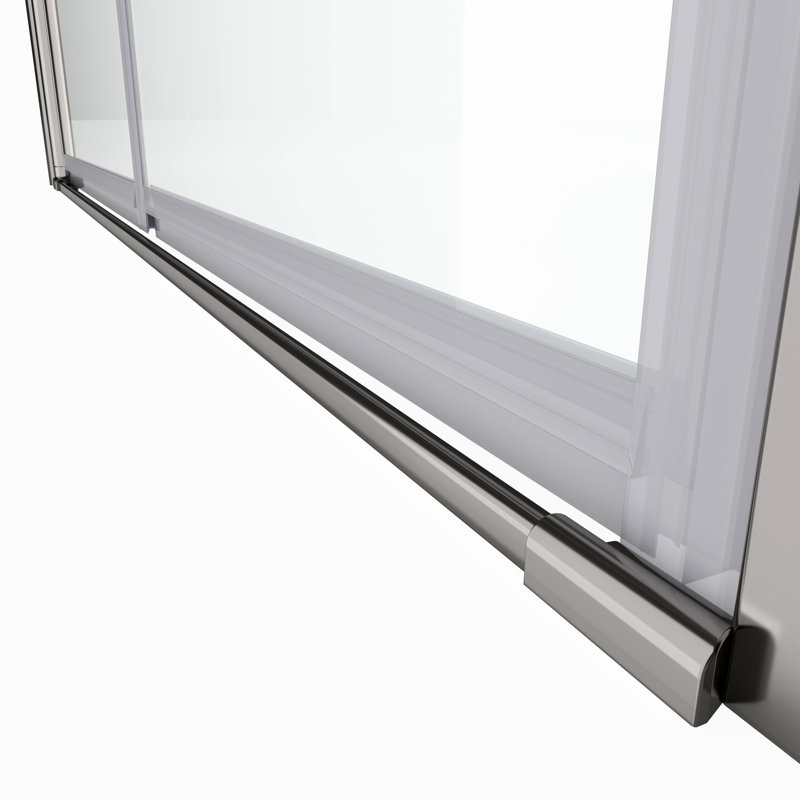 Porte de douche universelle en verre trempé de 1/4 de pouce avec pivot - 1 3/8 po réglable, 36 000 fois vérifiée pour une fuite agréable et testée en alliage d'aluminium, système lisse, finition