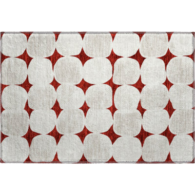 Premium Machine Washable Prisco Burgundy Rug