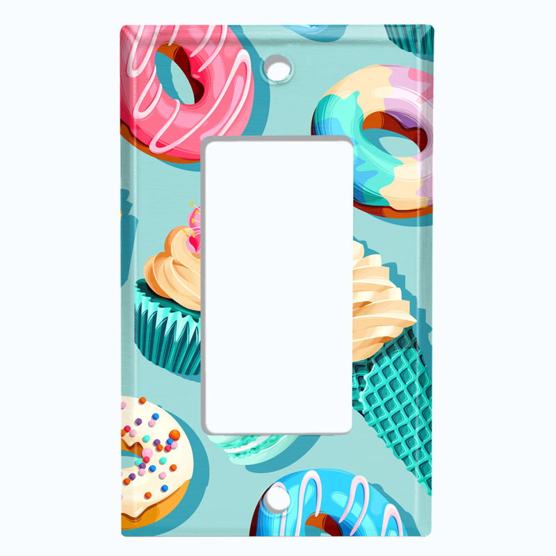 Plaque murale d'interrupteur à bascule Donut Candy 1-Gang