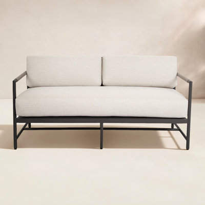 Esme 61.13'' Wide Rectangle Powder Coated Aluminum Loveseat with Sunbrella® Cushions