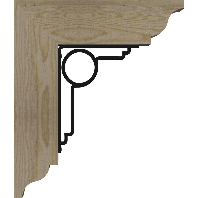Maria 4" Single Brace Ironcrest Bracket, 20"H x 18"D, 3 1/2"W x 4"T Douglas Fir (Smooth)