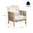 Jassel Modern Coastal Outdoor Acacia Wood Club Chair with Handwoven Rope & Cushions-128866305