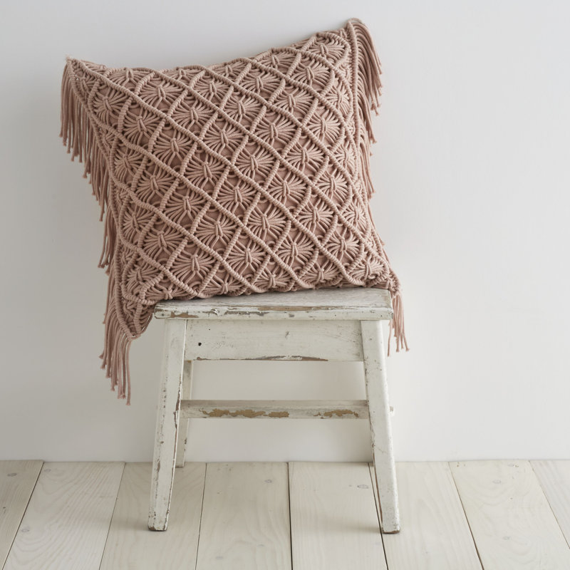 Geometric Square Cushion Cover, Pink
