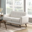 Ensemble de canapé de salon contemporain 2 pièces canapé en tissu beige capitonné et confortable avec pieds en bois massif-650607565
