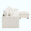 Canapé modulaire en Corduroy, canapé en L avec repose-pieds avec rangement et 3 coussins, canapé modulaire-100911801