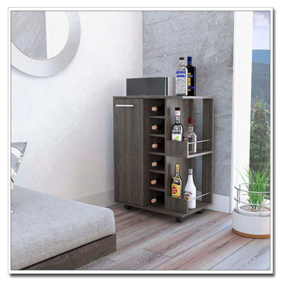Bartlet 2-Shelf 6-Bottle Bar Cart with Division