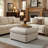 Square Upholstered Ottoman With Wooden Legs, Multi-Functional Footrest For Living Room, Bedroom, Various Fabrics & Colors-1240336768