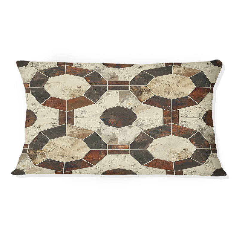 Coussin lombaire Mid-Century noir beige