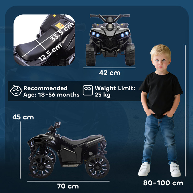 Zoomie Kids Battery Powered Ride On, Black