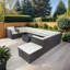 Ensemble de conversation polyvalent en osier pour terrasse avec rangement et coussins pour 10 personnes