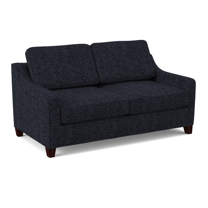 Clark 74" Square Arm Sofa with Reversible Cushions, Empire Mahogany, Fluff Alabaster