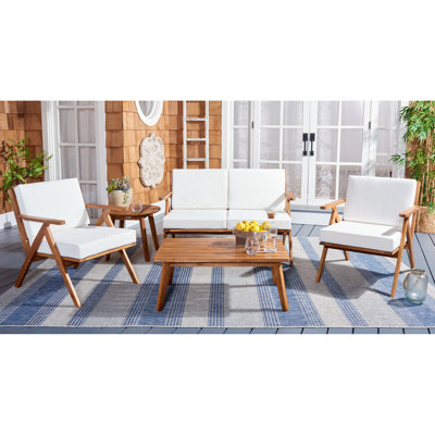 Jose Acacia 4 - Person Patio Conversation Set with Cushions