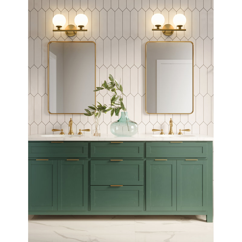 Éclairage pour meuble-lavabo à 2 lumières Heidi, Or moderne