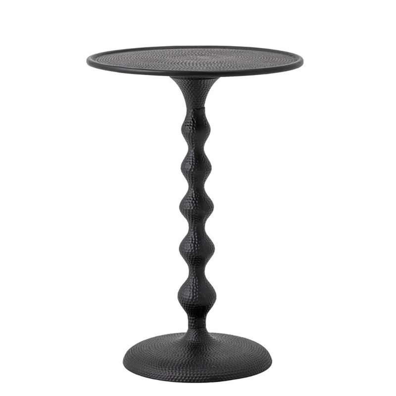 Alexander Hammered Metal Table, Black, Black