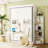 Queen Bed With 360 Rotation, Hidden Wall Cabinet, Dual 3 - Tier Side Shelves, Convertible Desk, For Small Spaces And Home Offices, White ,-490205069