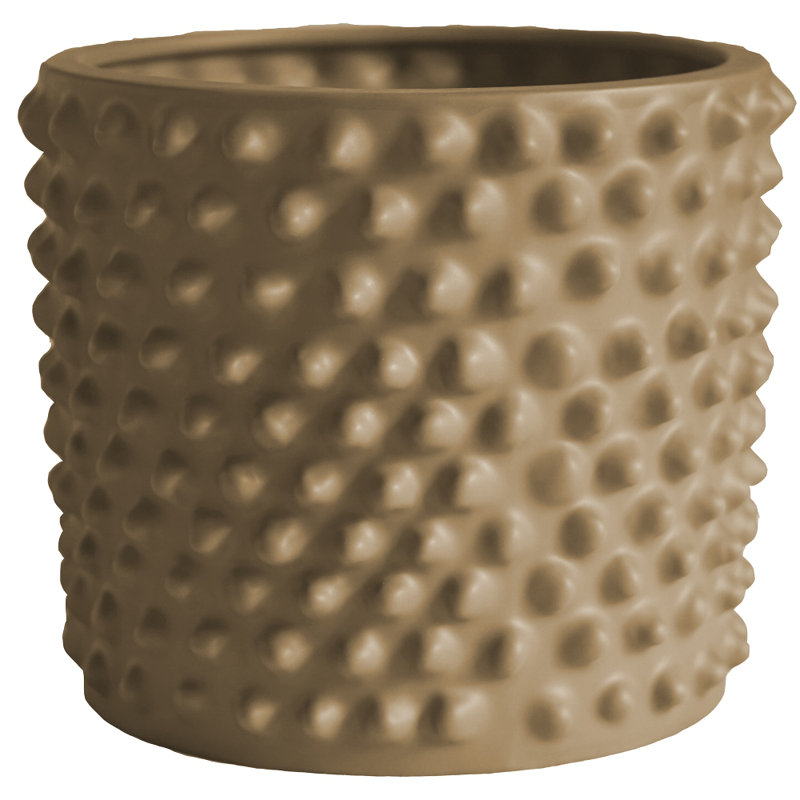 Cloudy Gray Beige Ceramic Indoor Planter, 9.84" H x 11.81" W