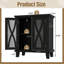 Meuble-lavabo moderne noir avec prises de courant, meubles multifonctionnels en MDF de ferme