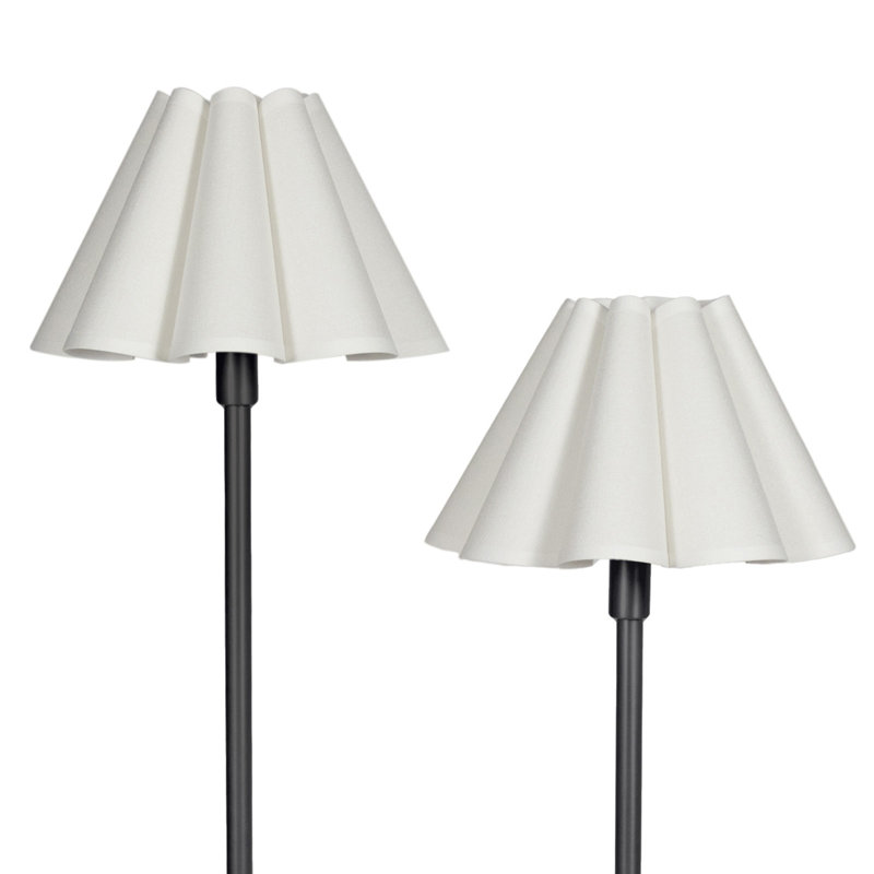 Polly Floor Lamp, Black, White