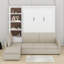 Grand lit escamotable, grand lit mural en bois avec canapé et tablettes-1931118224