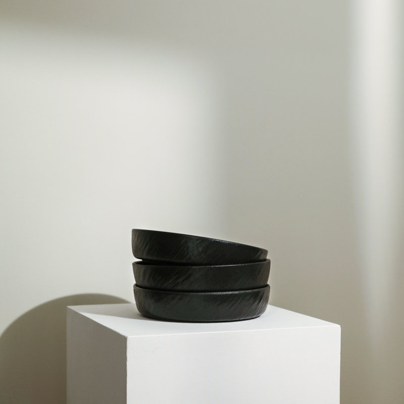Service de table 12 pièces Stone Lain Senso New Bone China, Noir