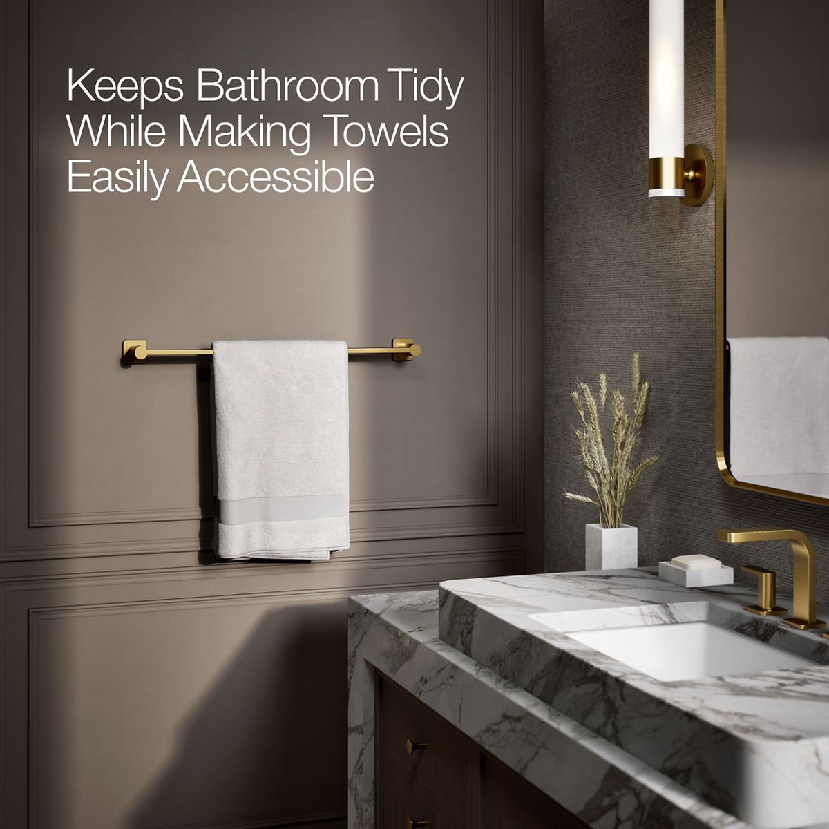 Parallel Towel Bar, Matte Gold, 24"W